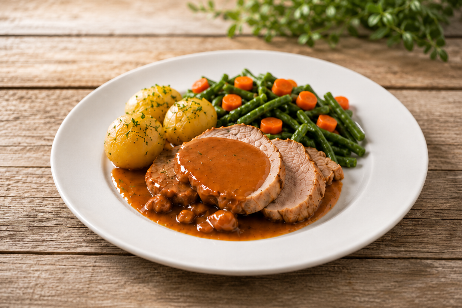 Frisch zubereitete Mahlzeit